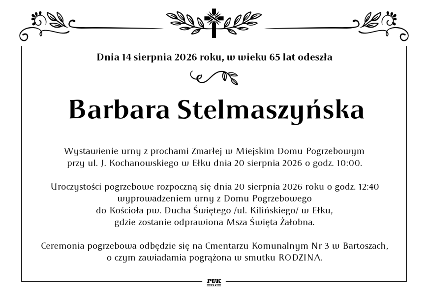 Barbara Stelmaszyńska - nekrolog